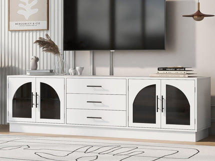 Modern Minimalist TV Stand, Entertainment Center Media Console Cabinet With Adjustable Shelves For Living Room