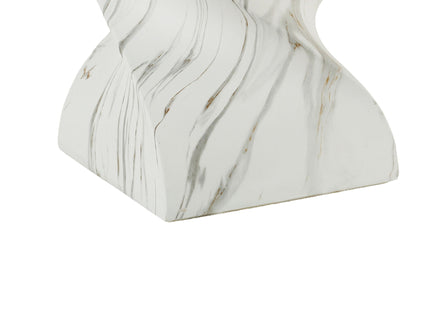 Outdoor End Table, Round Side Table For Patio And Garden - Marble