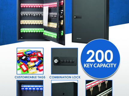 Adjustable Key Cabinet With Combination Lock