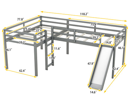 L Shaped Loft Bed With Ladder And Slide