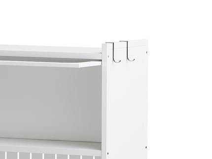 Contemporary Kitchen Pantry Cabinet With Glass Doors, Adjustable Shelves, Steel - Brushed Nickel