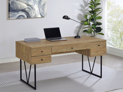 Vellun - 4 Drawer Writing Desk - Mango Color