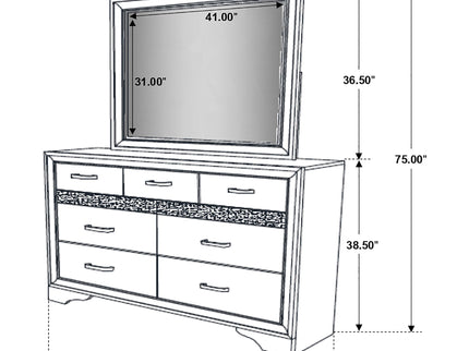 7 Drawer Dresser With Mirror - White