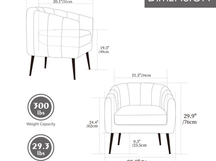 Vanity Barrel Accent Lounge Chair