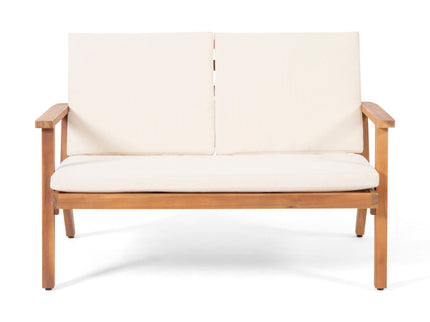 Serenit - 2 Piece Patio Set With Cushions, Loveseat And Coffee Table - Beige / Brown