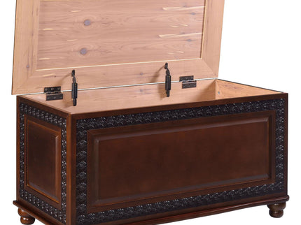 Ornate - Deep Flip Open Storage Cedar Chest With Cedar Lining - Brown