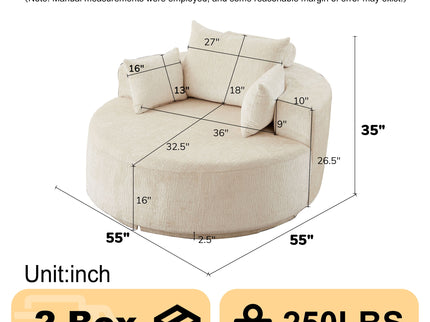 Single 360 Degree Swivel Chair For Living Room