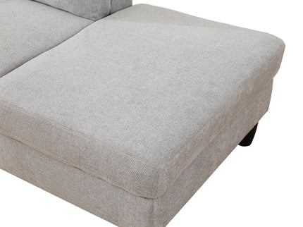 2 Piece L - Shaped Left Chaise Sectional Sofa With Ottoman, Living Room Furniture - White / Gray