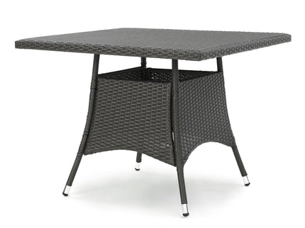 Outdoor Rattan Square Dining Table With 4 Legs - Gray