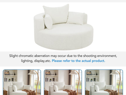 360° Swivel Chair Accent Barrel Chair With Removable Pillows