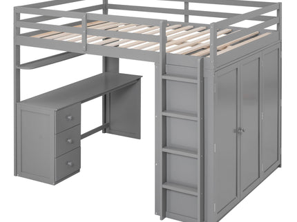 Loft Bed With Drawers, Desk, And Wardrobe