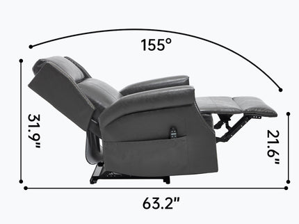 Manual Recliner Chair  With Heavy Duty Motion Mechanism, 8 Vibrating Nodes And 3 Massage Modes For Living Room
