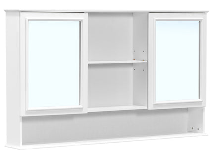Wall Mounted Bathroom Medicine Cabinet With Double Mirrored Doors
