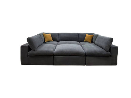 Custom Configuration Modular Sectional & Toss Pillows