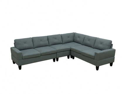 Modular L - Shaped Sectional Sofa 6 Seater 4 Piece Couch With Chaise