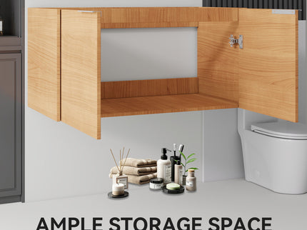 Floating Bathroom Vanity Cabinet & Soft Close Double Doors, Spacious Interior Storage, Wall Mounted, Cabinet Only