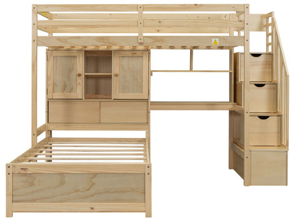 Loft Bed With Built In Desk And Staircase
