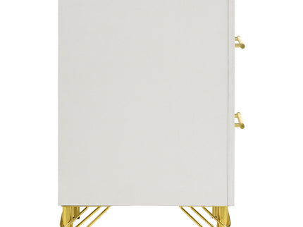 Chesney - 2 Drawer Nightstand With Trim, Bedroom Side Table - White