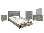 Dark Gray / 5 Pc. Bed, Nightstand, Chest, Dresser, Mirror / Full