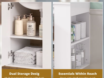 Wall Mounted Bathroom Cabinet With Side Shelf Combo, Vanity With Sink - White
