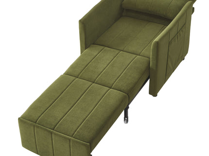 Upholstered Convertible Sleeper Sofa With 5 Position Backrest, Side Pockets, Storage