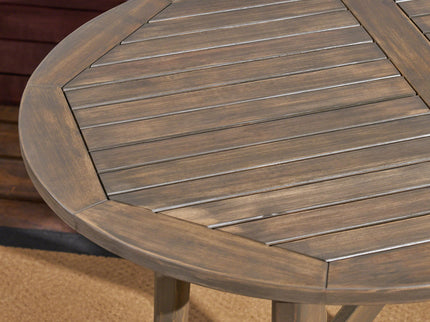 Outdoor Acacia Wood Bar Table With Slat Top