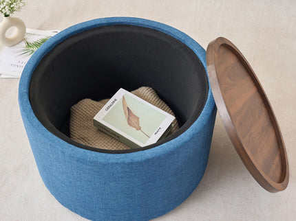 Nesting Ottomans, Round Coffee Table & Bench With Tray (Set of 2)