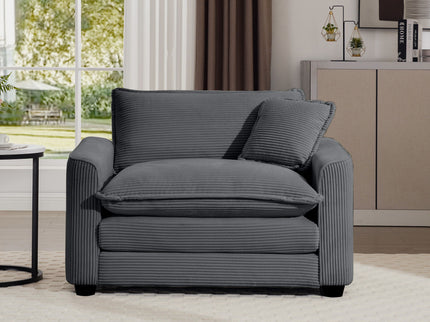 Modern Classic Fabric Single Chair Deep Seat Sofa With Pillow