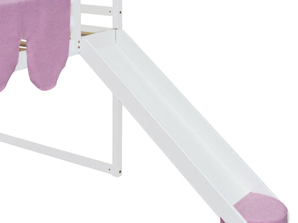 Loft Bed With House Shaped Frame And Tent