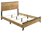Light Brown / 4 Pc. Bed, Nightstand, Dresser, Mirror / Queen