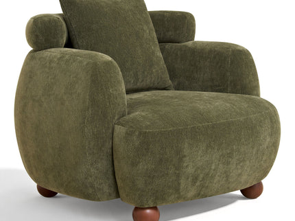 Clubchair, Bucket Chair, Decorative Sofa With Pillow, For Living Roon - Olive Green