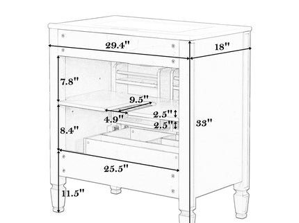 Bathroom Vanity With Sink With 2 Doors And Adjustable Shelf