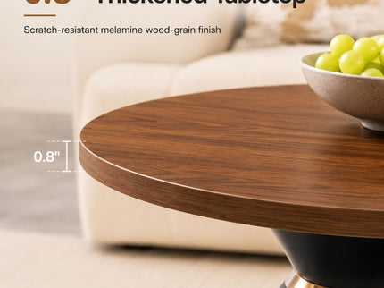 2 Piece Round Coffee Table Set For Living Room