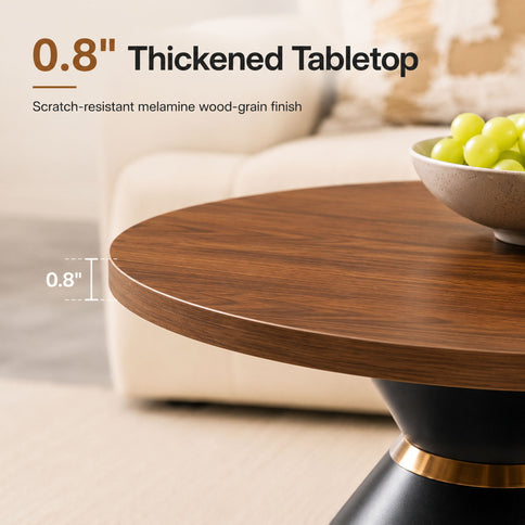 2 Piece Round Coffee Table Set For Living Room