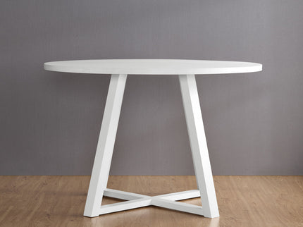 Edo - 5 Piece Dining Set, Trestle Dining Table With 4 Windsor Chairs - White