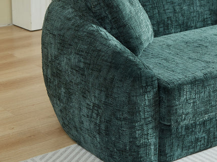 Curved Convertible Sofa, 2 In 1 Fold Out Bed With Pull Out Base And Deep Seat