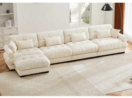 Super Comfort Oversized Modular Sectional Sofa With Movable Ottoman