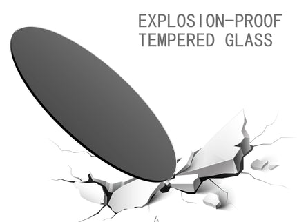 36" Round Tempered Glass Table Top Black Glass 1 / 4" Thick Round Polished Edge - Black