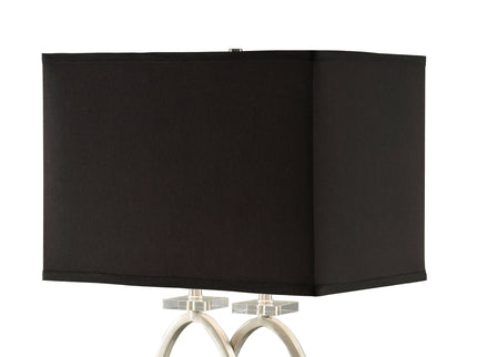 Rectangular Shade Accent Lamp With 3 Way Switch - Silver
