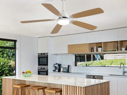 52" Ceiling Fan With LED Light, 6 Speed Remote Control, Reversible DC Motor
