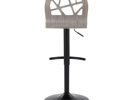 Folia - Contemporary Adjustable Barstool With Swivel With Rounded T Footrest (Set of 2)