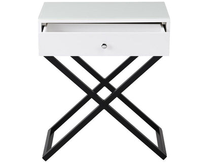 Koda - End Side Table Nightstand, Drawer And Cross Base