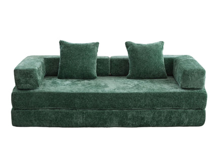 Convertible Floor Sofa Bed With Pillow Back Support Armrest