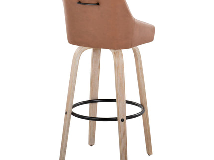 Hannah - Transitional Fixed Height Barstool With Swivel With Round Footrest (Set of 2)