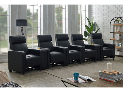 Warren - 5 Seater Home Theater With 2 Wedge Consoles - Black