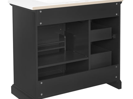Modern Bathroom Vanity With Sink Top, 4 Drawers And 1 Soft-Close Door