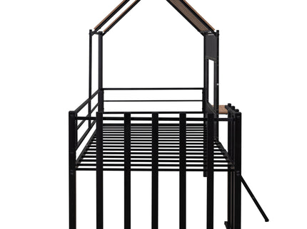 Loft Bed With Roof, Window, Guardrail, Ladder