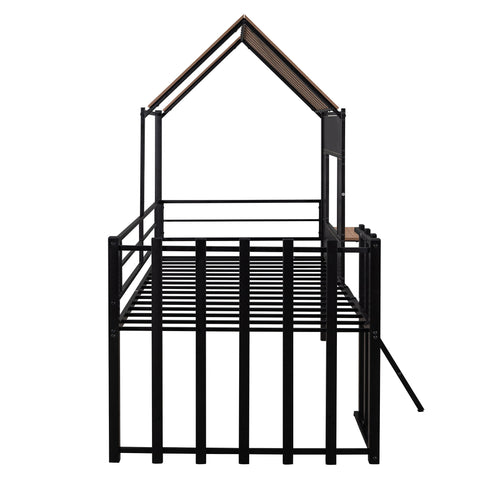 Loft Bed With Roof, Window, Guardrail, Ladder