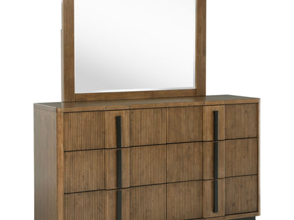 Moraga - 6 Drawer Dresser With Mirror - Ash Brown