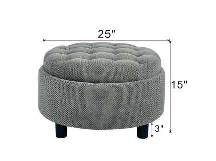 Storage Round Footstool Table Ottoman